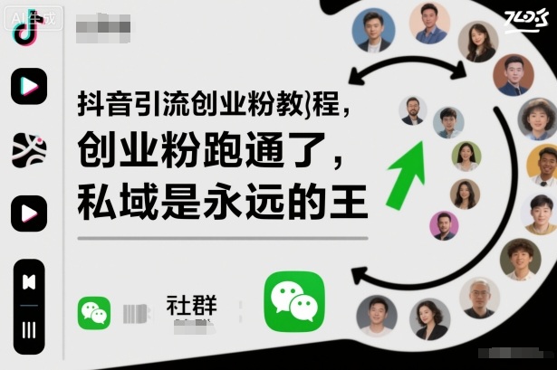 抖音引流创业粉教程,创业粉终于跑通了,私域是永远的王-发财树