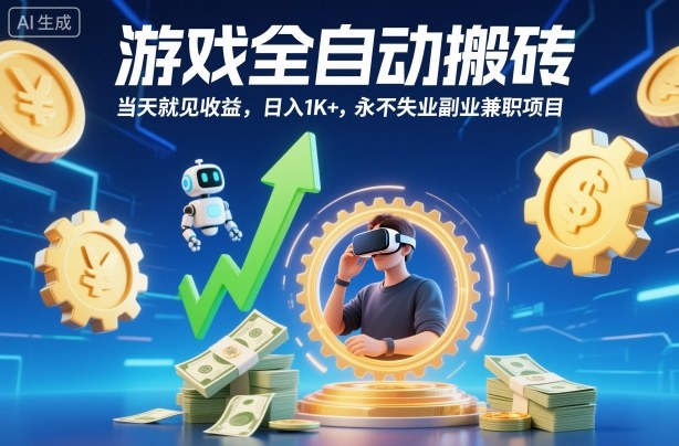 游戏全自动搬砖,当天就见收益,日入1K+,永不失业副业兼职项目【揭秘】-发财树